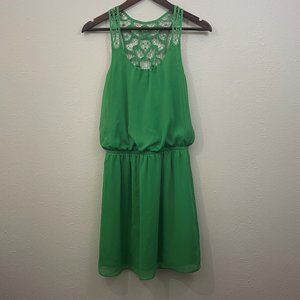 Express Sz S Crochet Embellished Elastic Waist Dress
